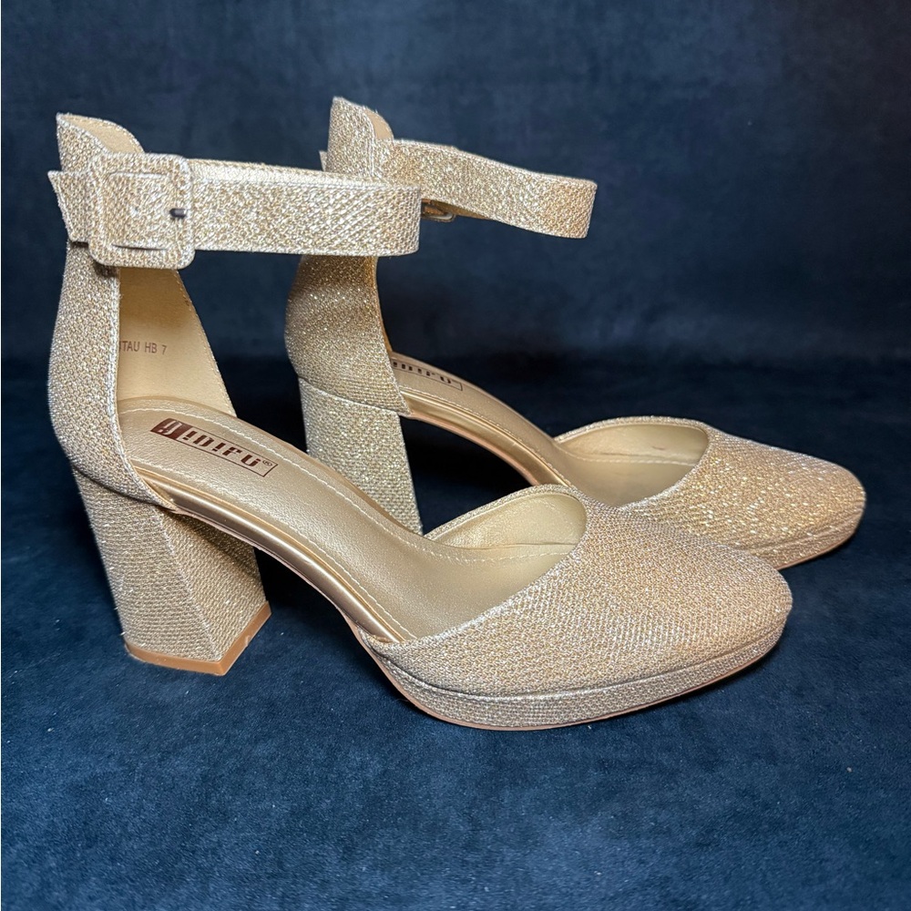 Elegant Tan Block Heel Sandals